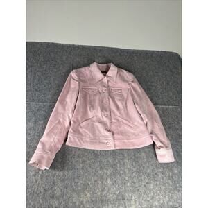 TRIBAL Women's Size 8 Pink Stretch Jacket‎ with Buttons and 2 Pockets